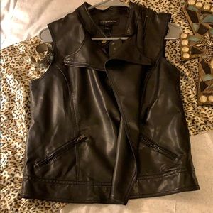 NWT Bagatelle black faux leather vest size S